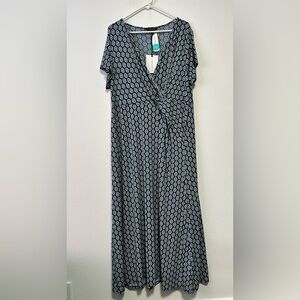 Plus size Hawthorn Blue Patterned Wrap Dress